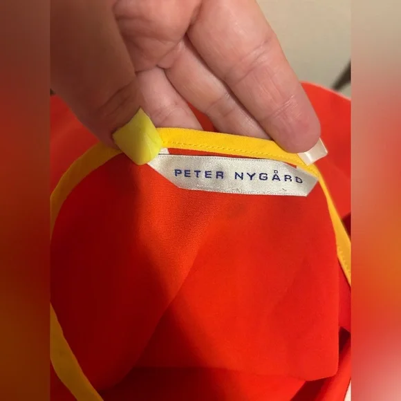 Peter Nygard Bold Orange and White Blouse- size xxl - Picture 6 of 7